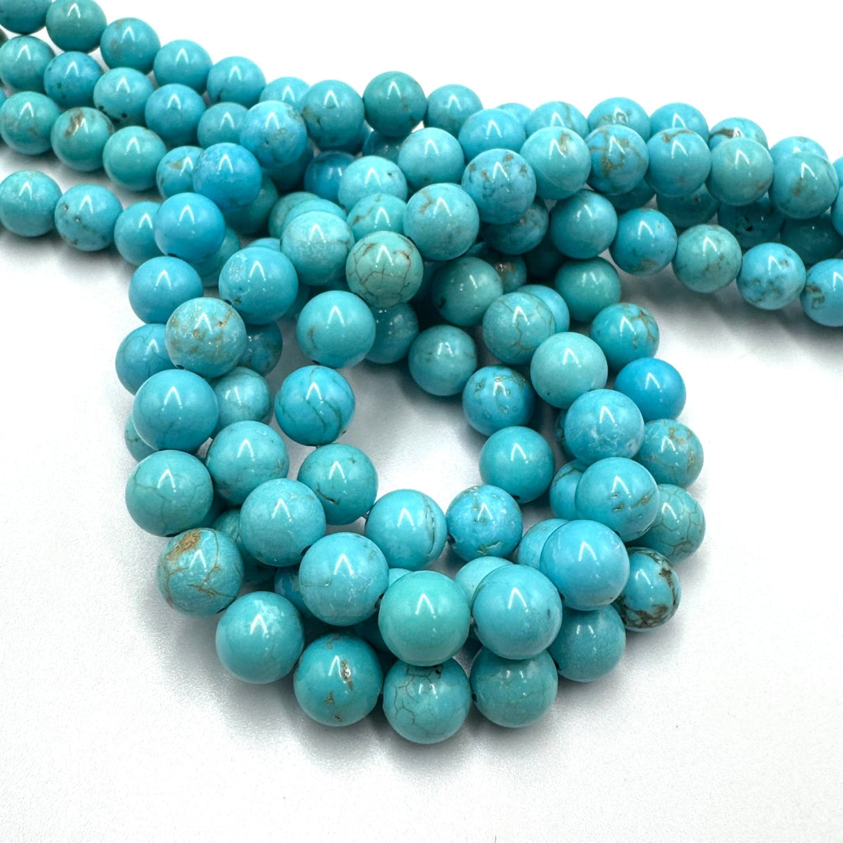 Mongolia Turkis Perler – Rund (10 mm) - Uniq Perler - 92478