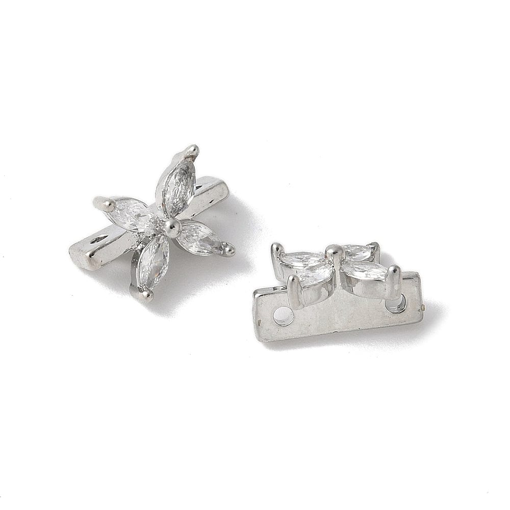 Multi Links Connector Med Zirkonia Sten, Langtidsholdbar Forsølvet, (11.5x8mm) - Uniq Perler - 908410