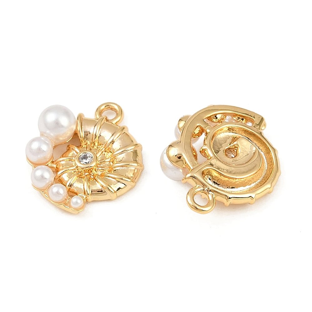 Muslinge Vedhæng - 18K Forgyldt - Langtidsholdbar belægning (12x15mm) - Uniq Perler -