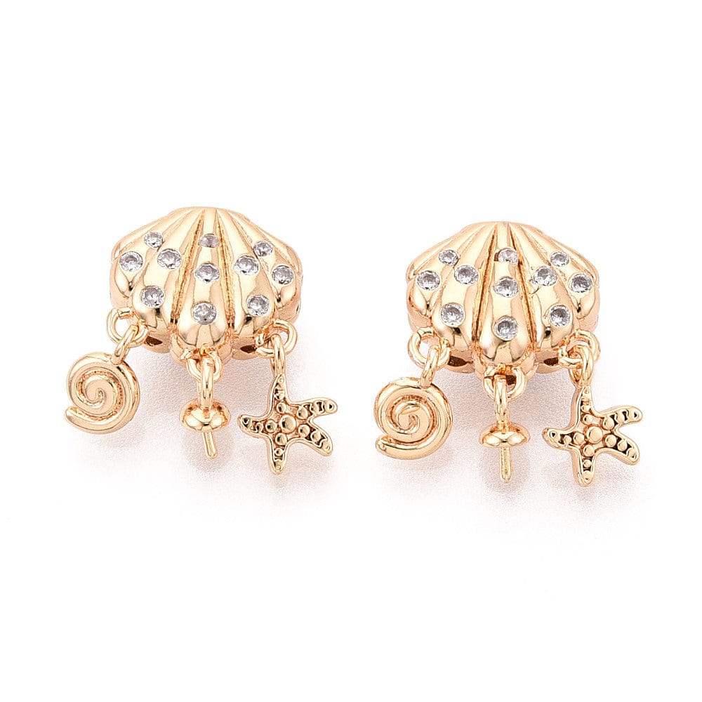 Muslinge Vedhæng Til Topboret Perle – 18K Forgyldt (17x11mm) - Uniq Perler - 115461