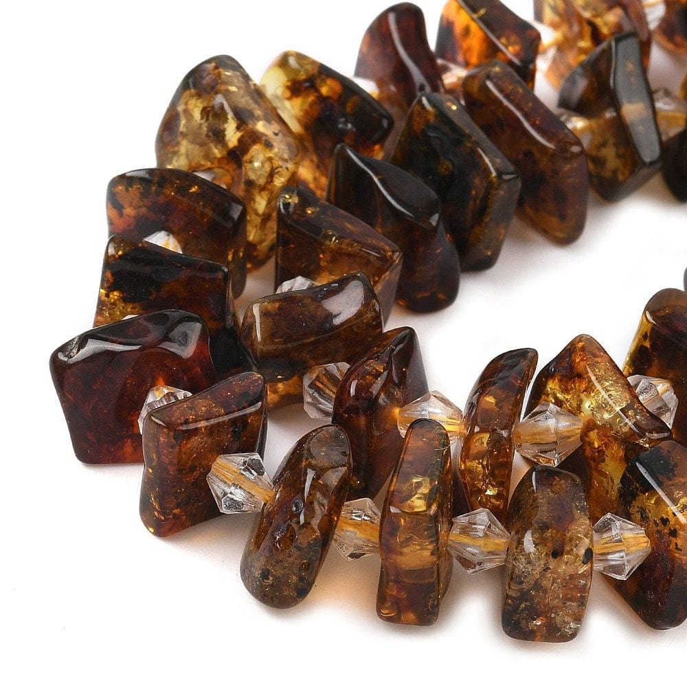 Naturlige Ravperler – Nugget Tumbled Streng (Ca. 10–13mm) - Uniq Perler - 115950