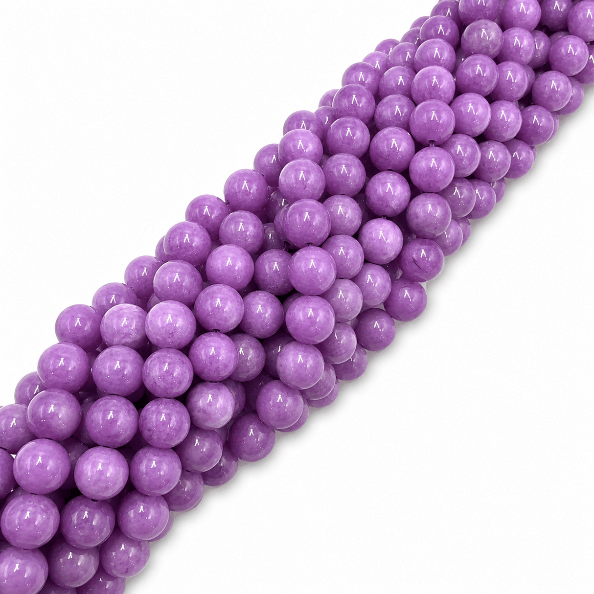 Natursten Mix Perler – Lilla, Runde (8mm) - Uniq Perler - 124468