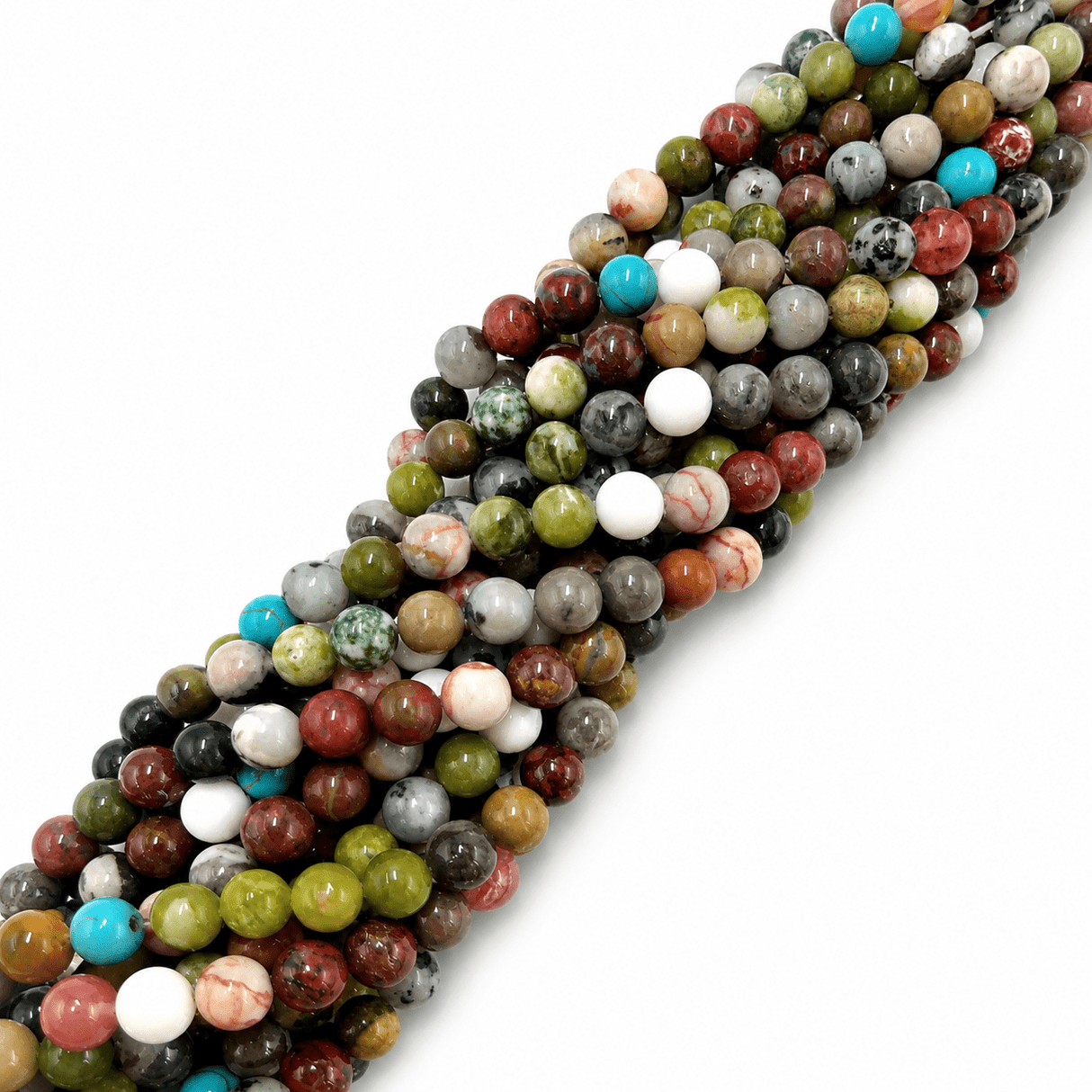 Naturstens Mix – Aventurin, Jasper, Rosakvarts, Jade, Sodalit (8mm) - Uniq Perler - 678276