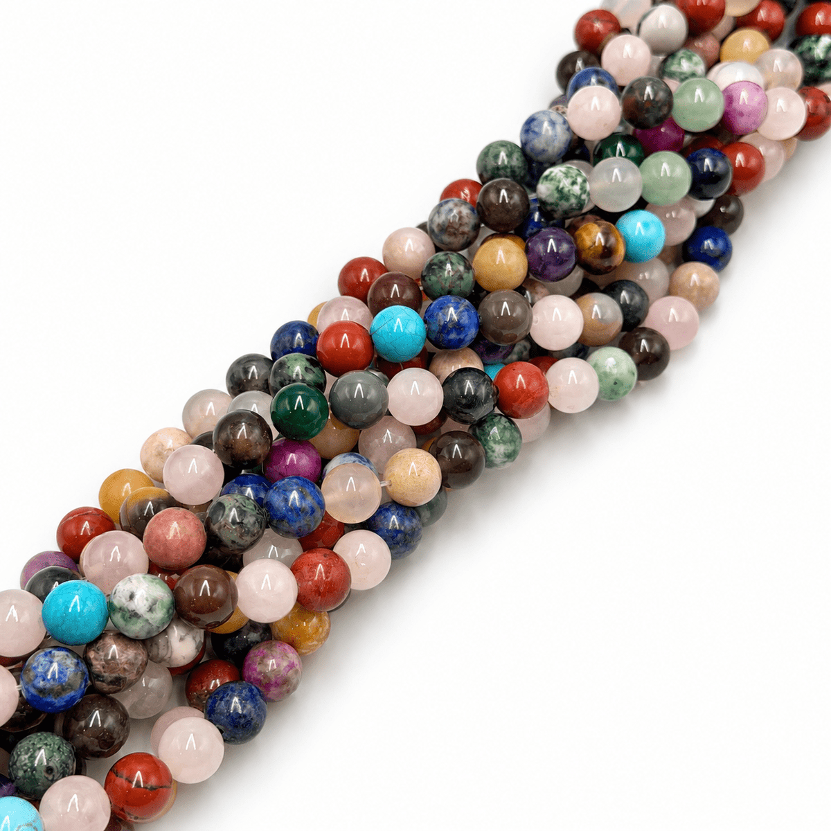 Naturstens Mix Perler – Runde (10mm) - Uniq Perler - 126002
