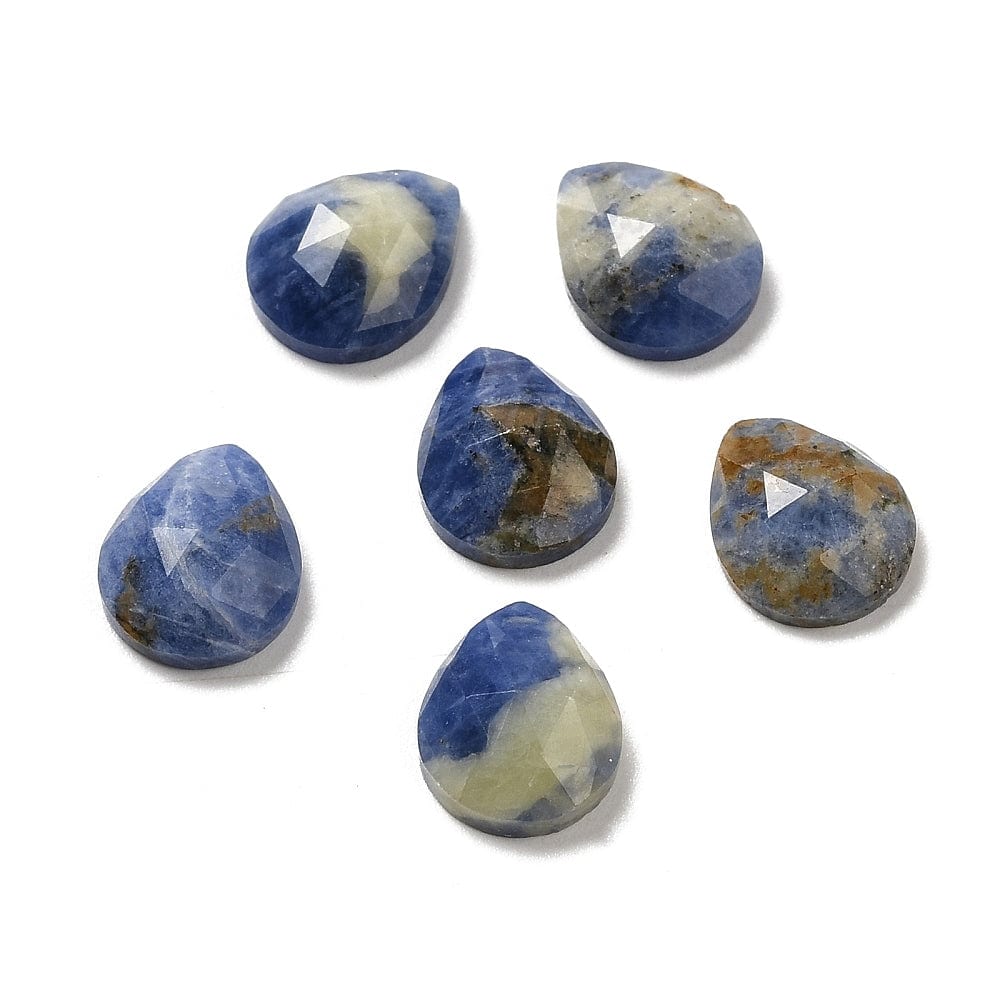 Naturstens Mixede Cabochons – Farve Mix, Dråbeformede (8x10mm) 10 Stk - Uniq Perler - 115441