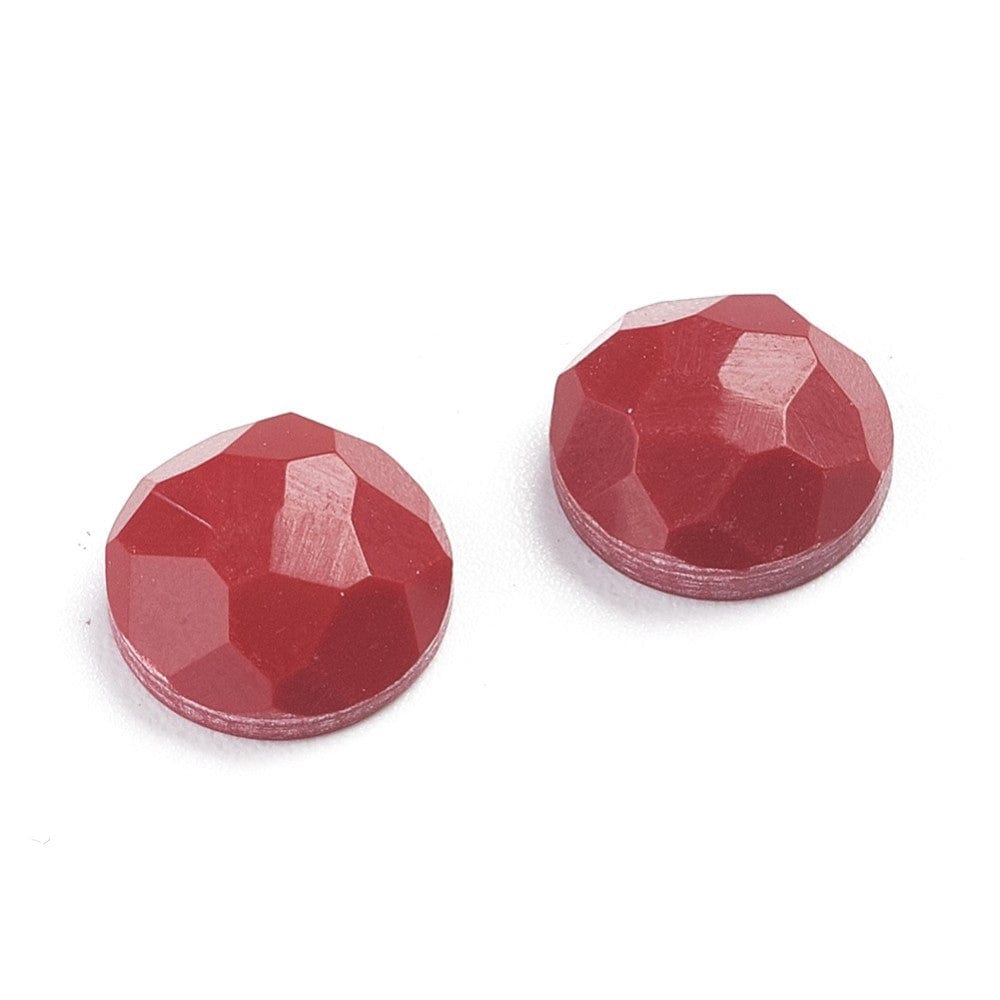 Naturstens Mixede Cabochons – Farve Mix, Runde, Facetteret (7 - 8mm) 10 Stk - Uniq Perler - 115443