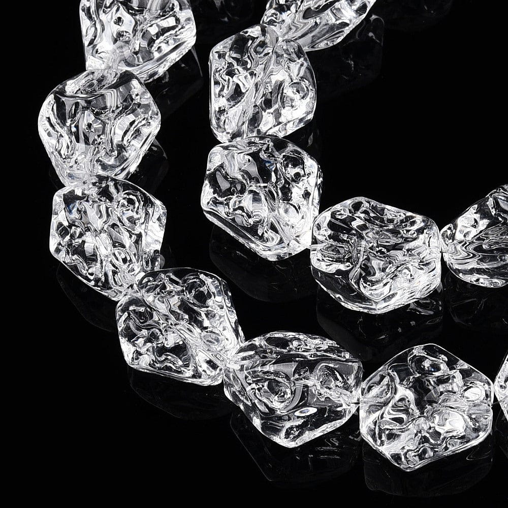 Nugget Formet Glasperler - Klar (9,5 - 14mm) - Uniq Perler - 114185