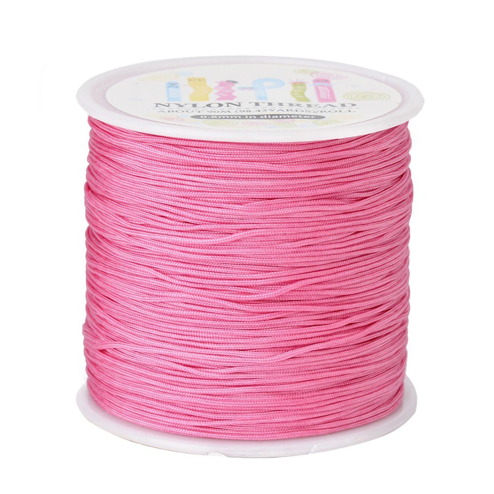 Nylontråd – Pink (0,8mm, 90 meter) - Uniq Perler - 124257