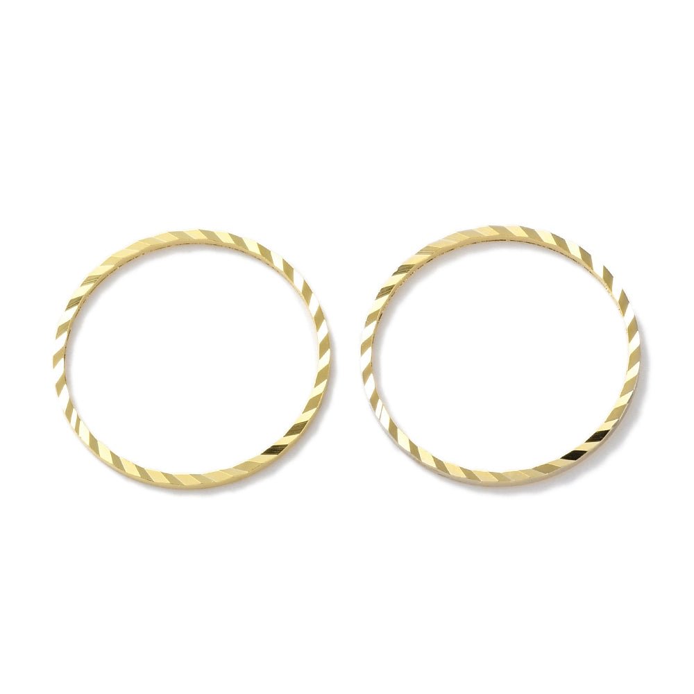 O - Ringe Med Mønster – 18K forgyldt (20mm) 6 stk. - Uniq Perler -