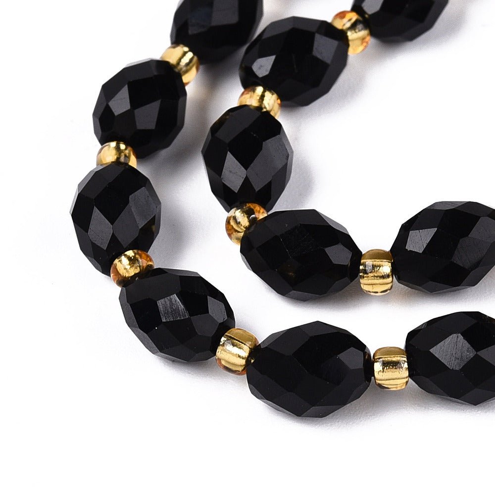 Obsidian Perler – Facetterede Ovale (8~9x6~8mm) - Uniq Perler -