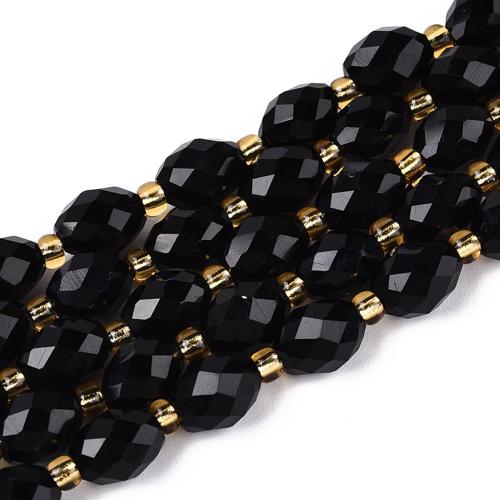 Obsidian Perler – Facetterede Ovale (8~9x6~8mm) - Uniq Perler -