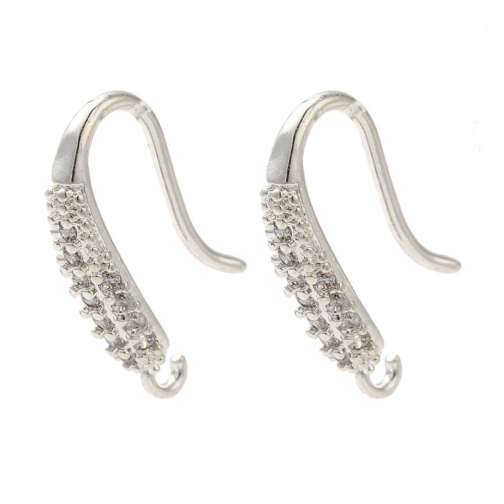 Ohrketten mit kubischem Zirkonia – langlebiges, versilbertes Messing (16,5x9x4 mm)