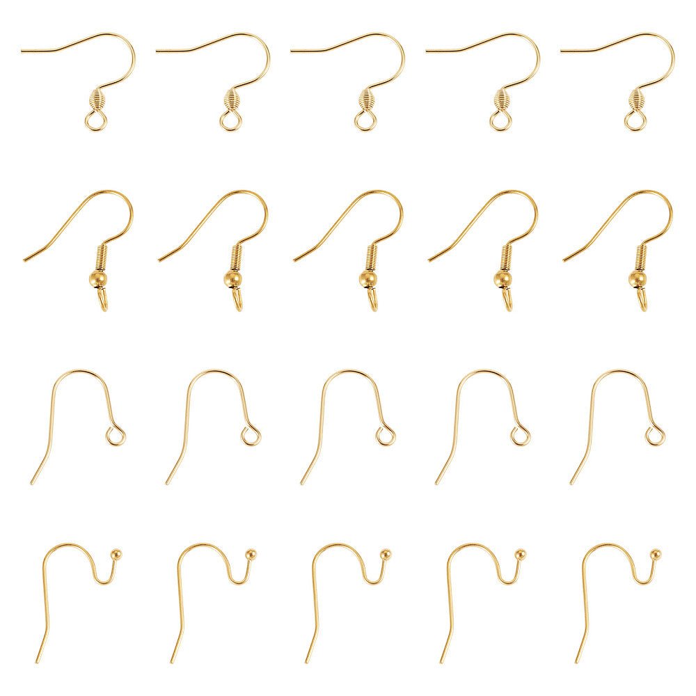 Ørekroge – 18K Forgyldt Stål, Mix Former (11~21x15~21mm) - Uniq Perler - 122922