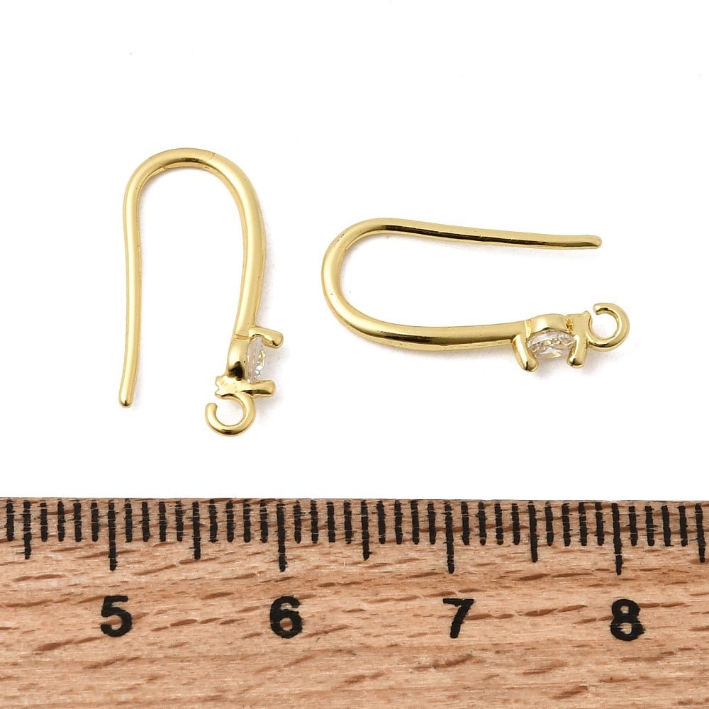 Ørekroker Med Kubisk Zirkonia – 18K Langvarig Forgylt Messing (18,5x9,5mm)
