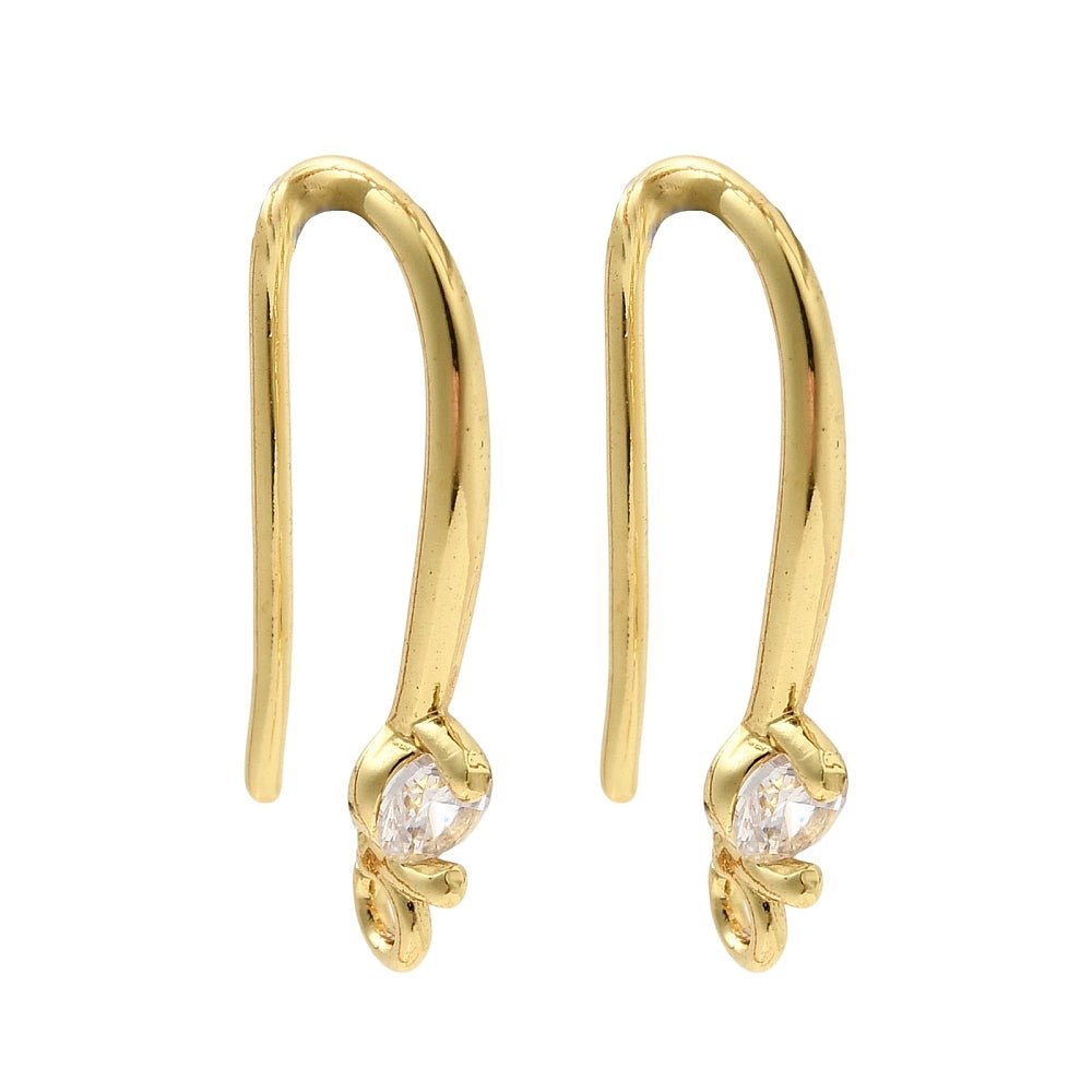 Ørekroker Med Kubisk Zirkonia – 18K Langvarig Forgylt Messing (18,5x9,5mm)