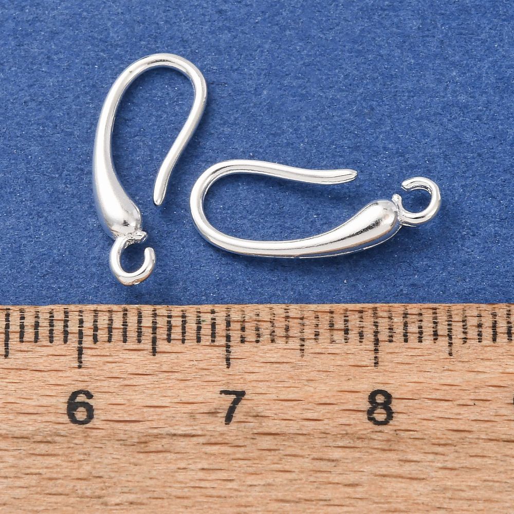 Ørekroge Med Øsken – 925 Sterling Sølv Belagt Messing (16,5x2,5mm) 2 stk. - Uniq Perler - 122629