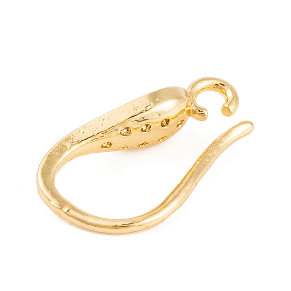 Ørekroge Med Zirkonia – 18K Langtidsholdbar Forgyldt Messing (15x4mm) - Uniq Perler - 123922