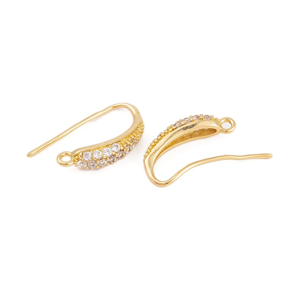 Ørekroge Med Zirkonia – 18K Langtidsholdbar Forgyldt Messing (17x4mm) - Uniq Perler - 123919