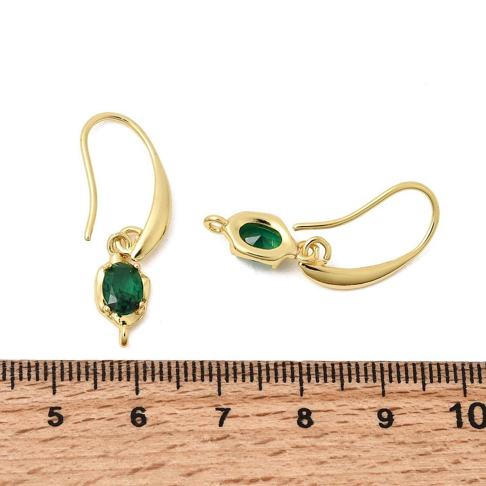 Ørekroge Med Zirkonia – 18K Langtidsholdbar Forgyldt Messing (32x7mm) - Uniq Perler - 119098