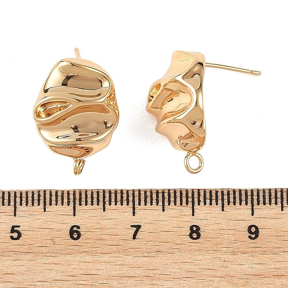 Ørestikkere Med Øje – 18K Langtidsholdbar Forgyldt Messing (21x14mm) - Uniq Perler - 124242