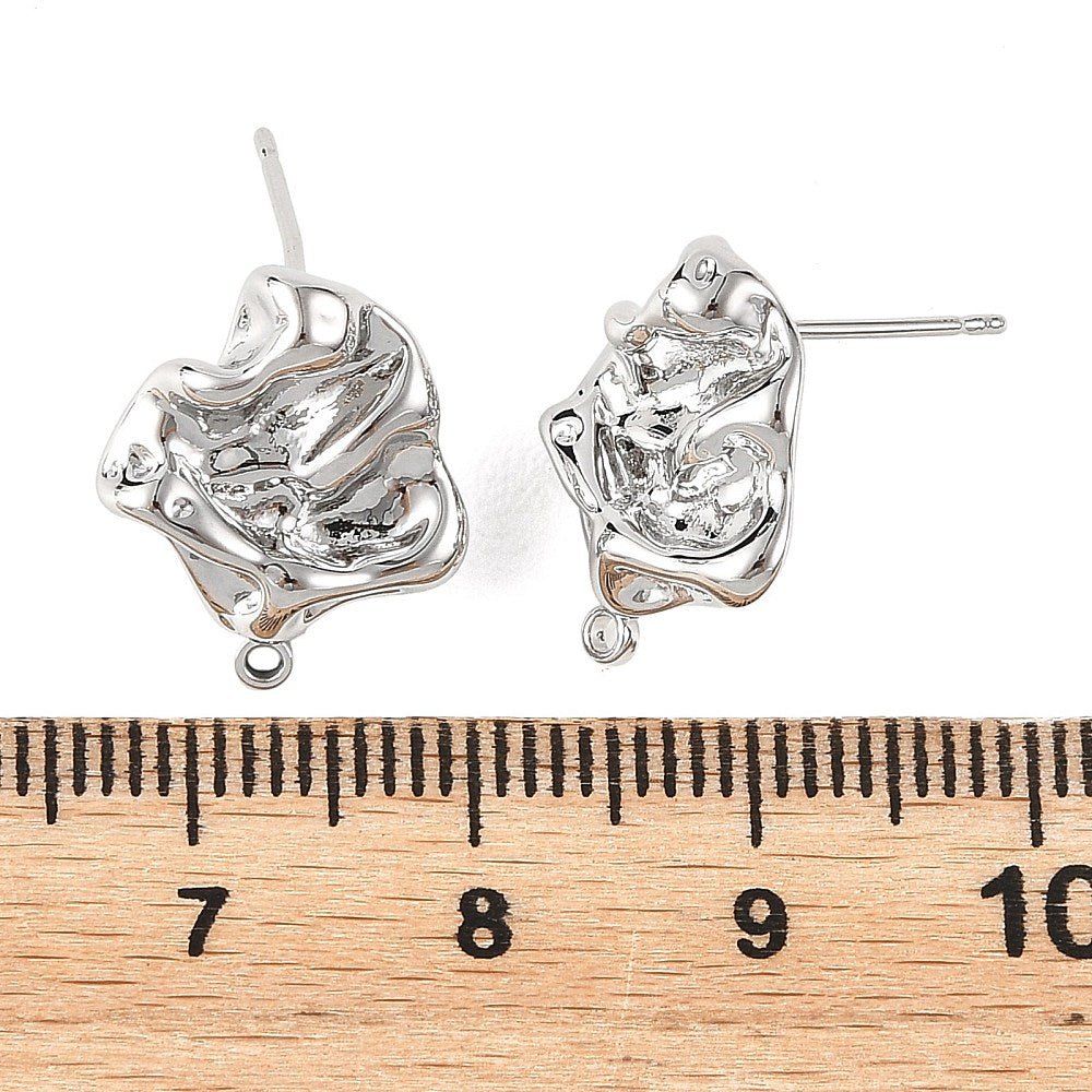 Ørestikkere Med Øje – Langtidsholdbar Platinbelagt Messing (16x13mm) - Uniq Perler - 124334