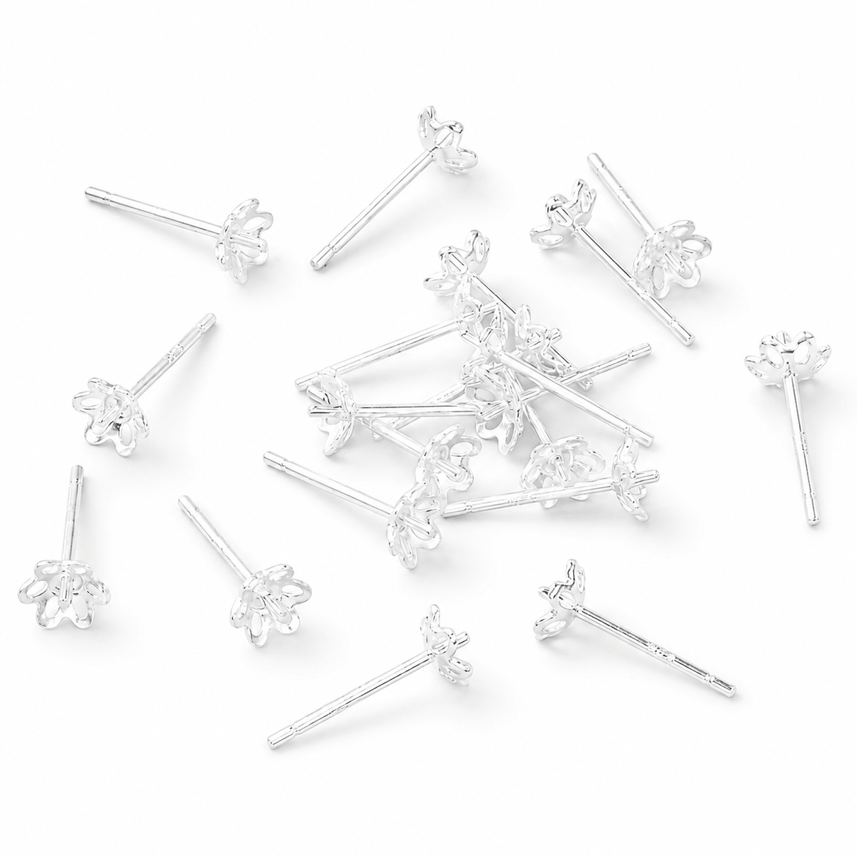 Ørestikkere Til Topboret Perler – Sterling Sølv 925 (4mm) - Uniq Perler - 117820