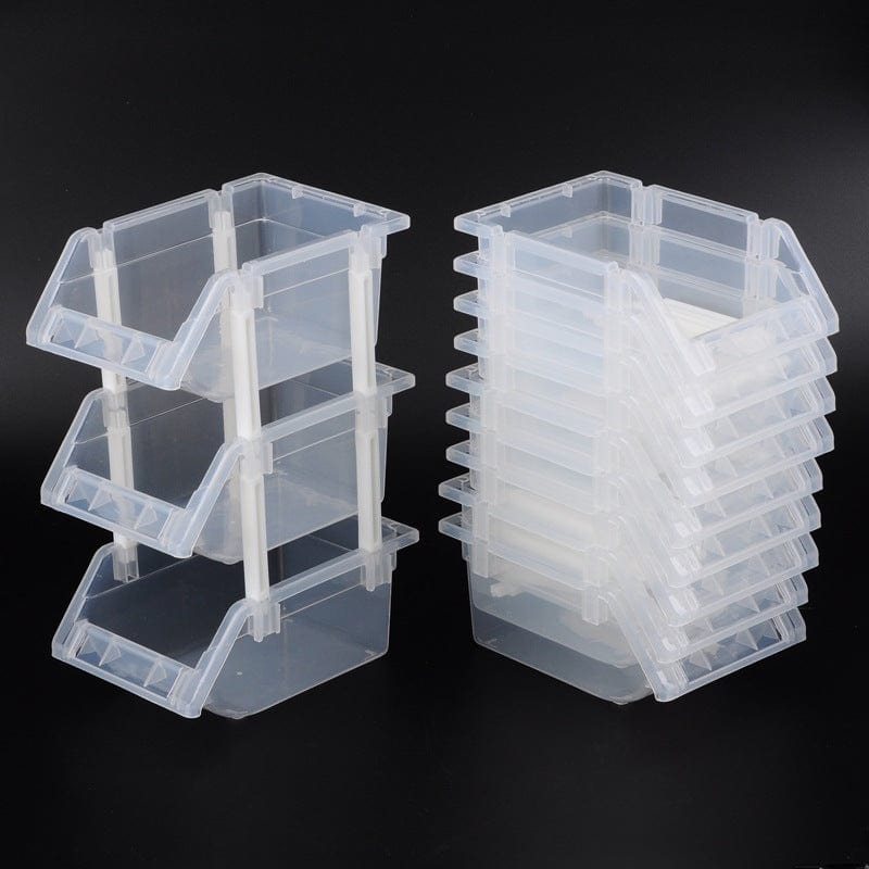 Opbevaringskasser til stabling - plastik (17x12x8cm) 12 Stk - Uniq Perler - 115202