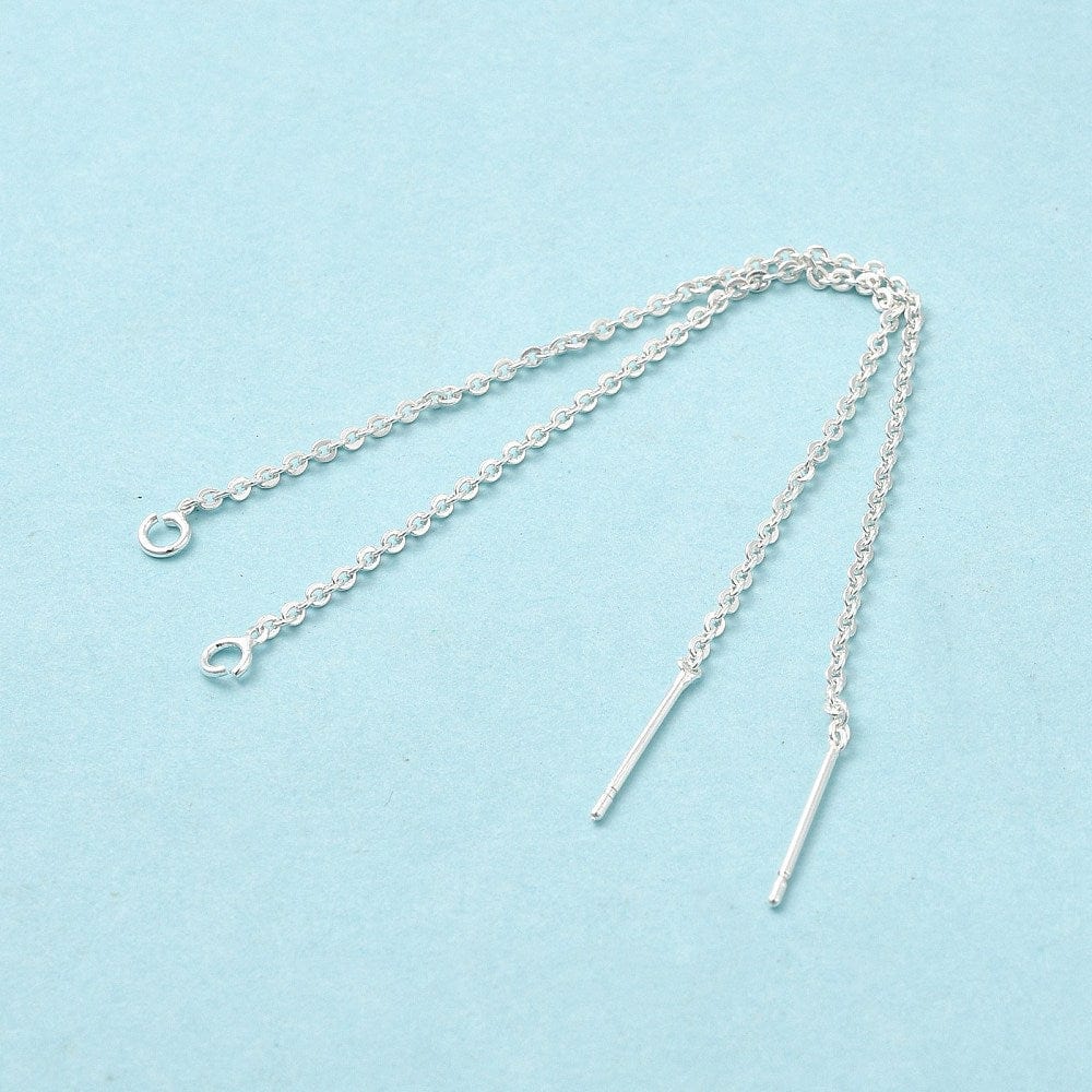 Ørekæder – Forsølvet (100mm) - Uniq Perler - 1111490207