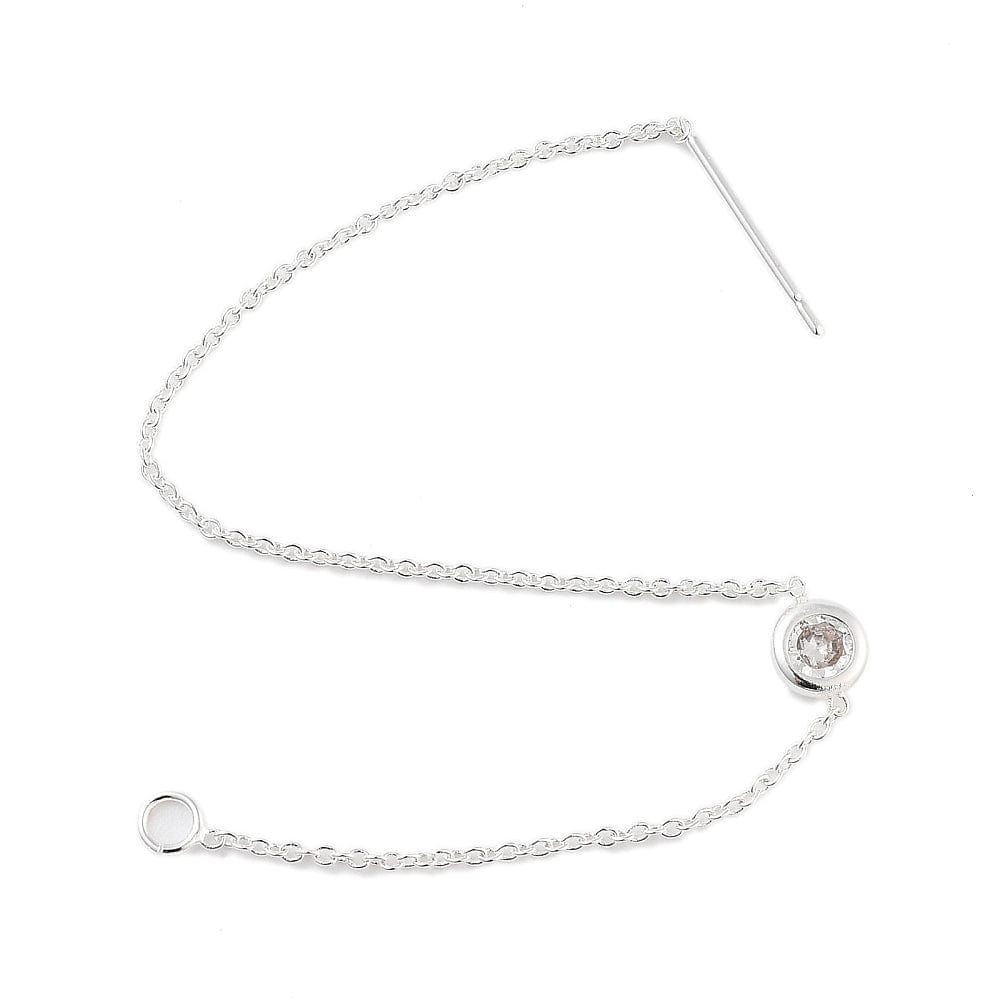 Ørekæder Med Zirkonia Sten – Langtidsholdbar Forsølvet (113mm) - Uniq Perler - 113689