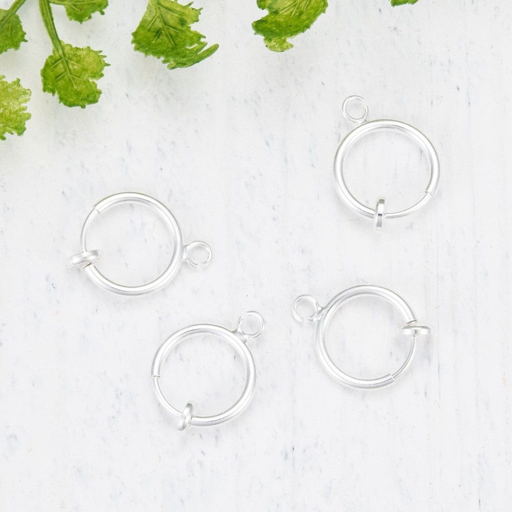 Øreklips Creoler – Forsølvet (15x11mm) - Uniq Perler - 116211