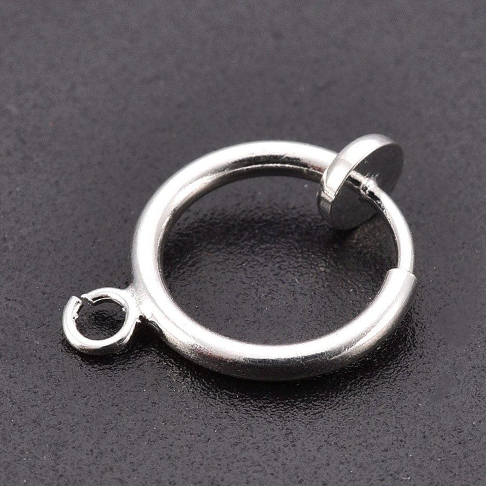 Øreklips Creoler – Forsølvet (15x11mm) - Uniq Perler - 116211