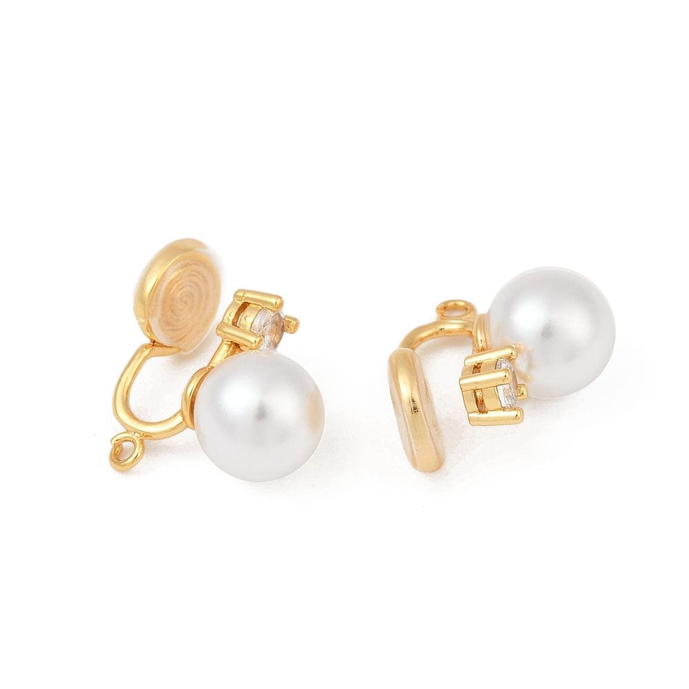 Øreklips Med Øje - 18K Langtidsholdbar Forgyldt (19x10mm) - Uniq Perler - 115482