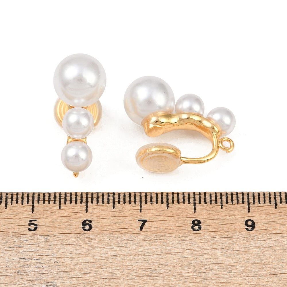 Øreklips Med Øje - 18K Langtidsholdbar Forgyldt (22x10mm) - Uniq Perler - 115483