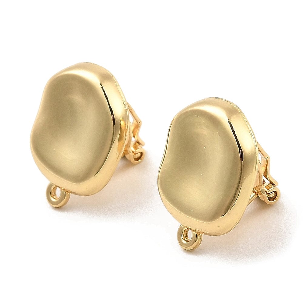 Øreklips Med Øje – Forgyldt (19x15x13mm) - Uniq Perler - 113959