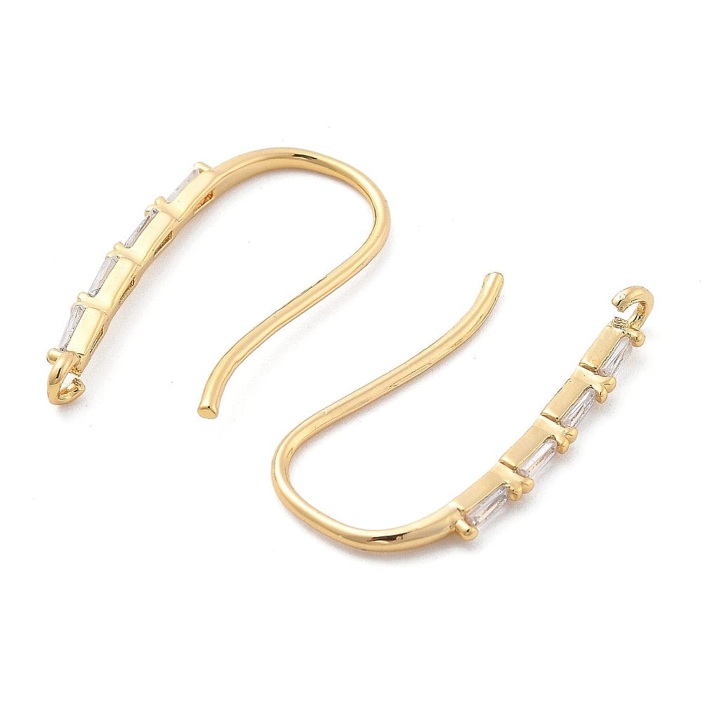 Ørekrog Med Zirkonia Sten, 18K Forgyldt, (22x11,5 mm) - Uniq Perler - 114229