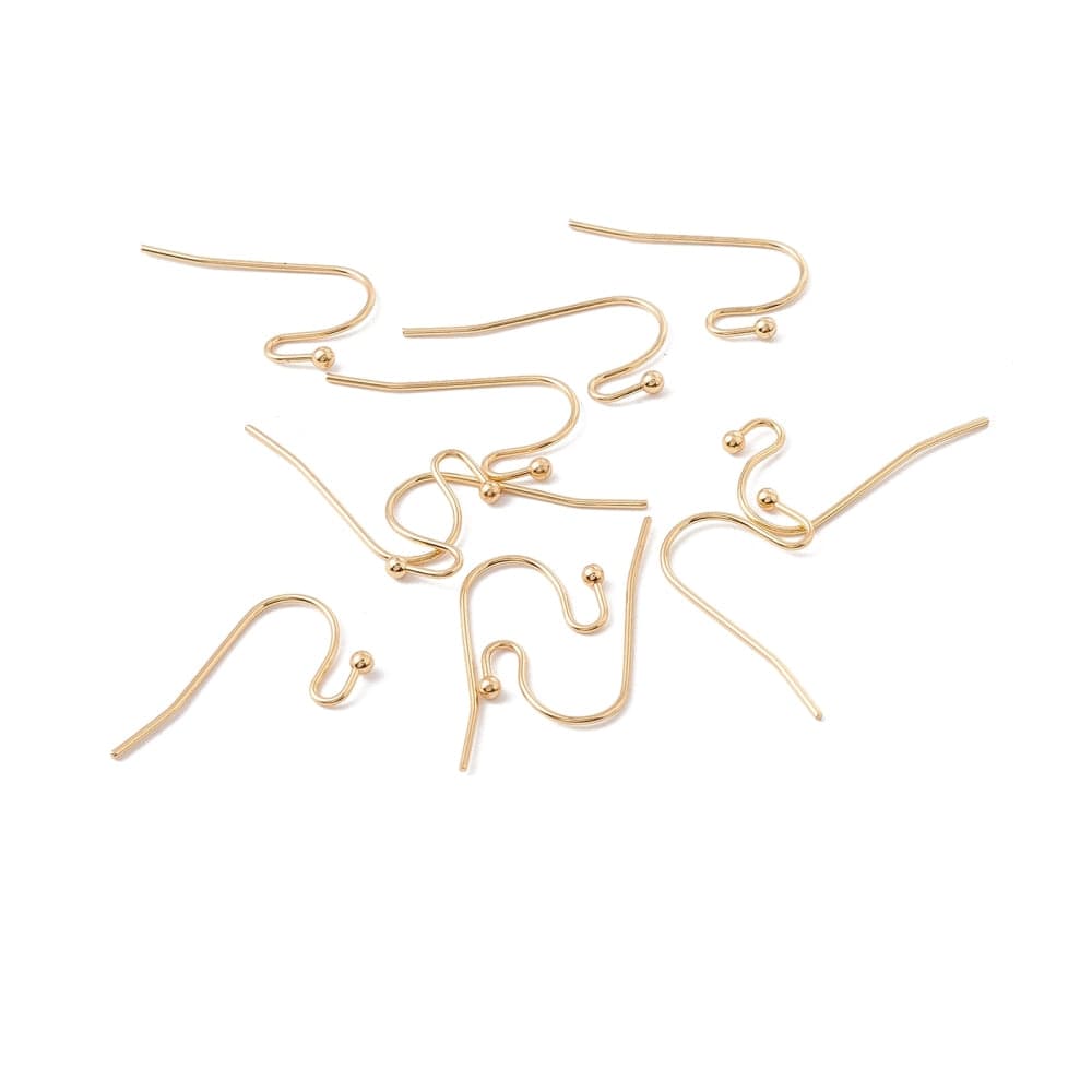 Ørekroge, 18K Forgyldt Stål, 21x12x2mm - Uniq Perler - 576785