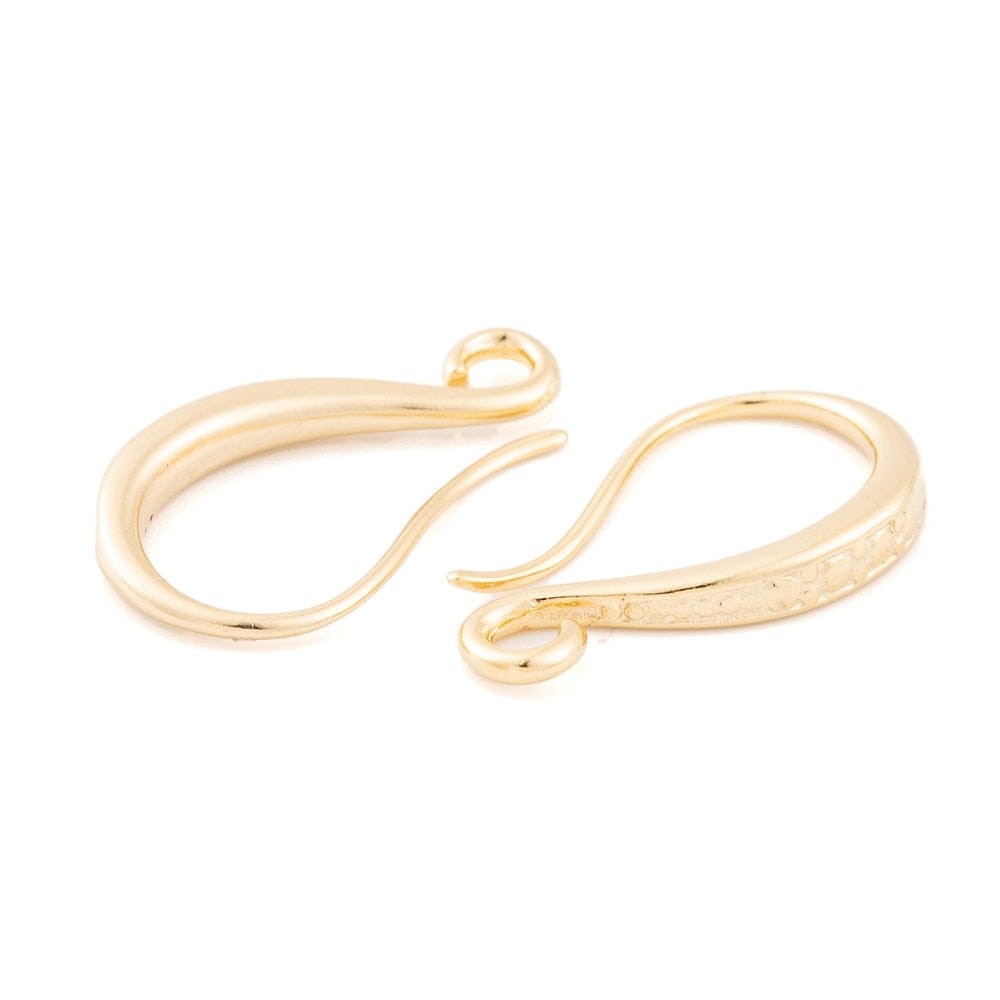 Ørekroge Med Tekstureret Mønster, 24K Forgyldt(19x2,5mm) - Uniq Perler - 1111490194