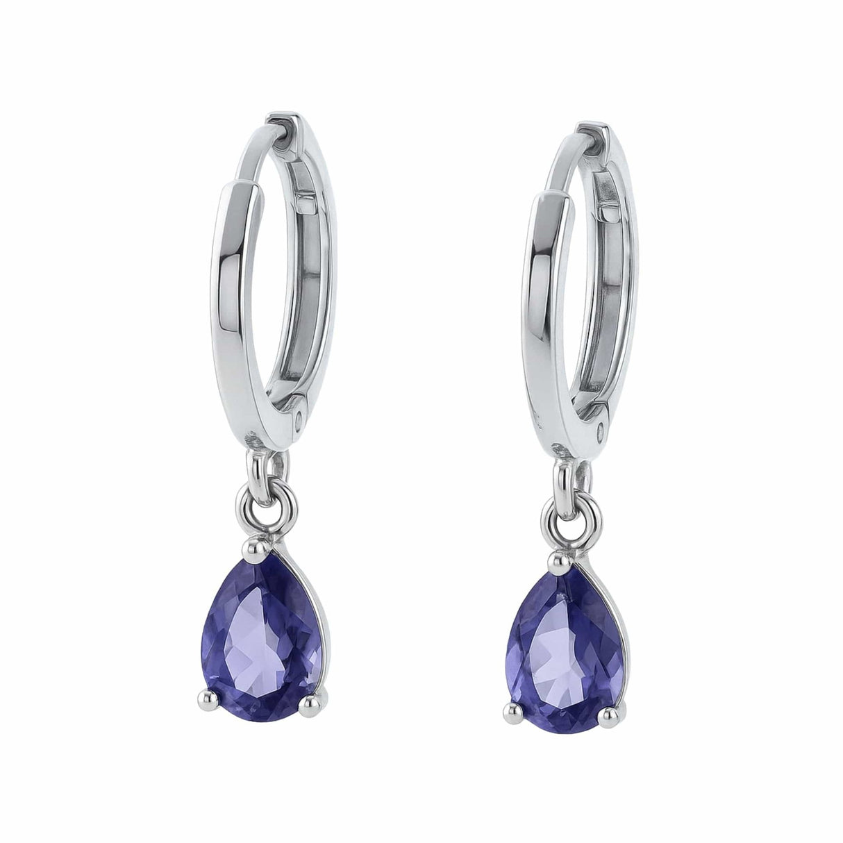 Øreringe Med Lilla Zirkonia Dråbe - Uniq Perler - 114873