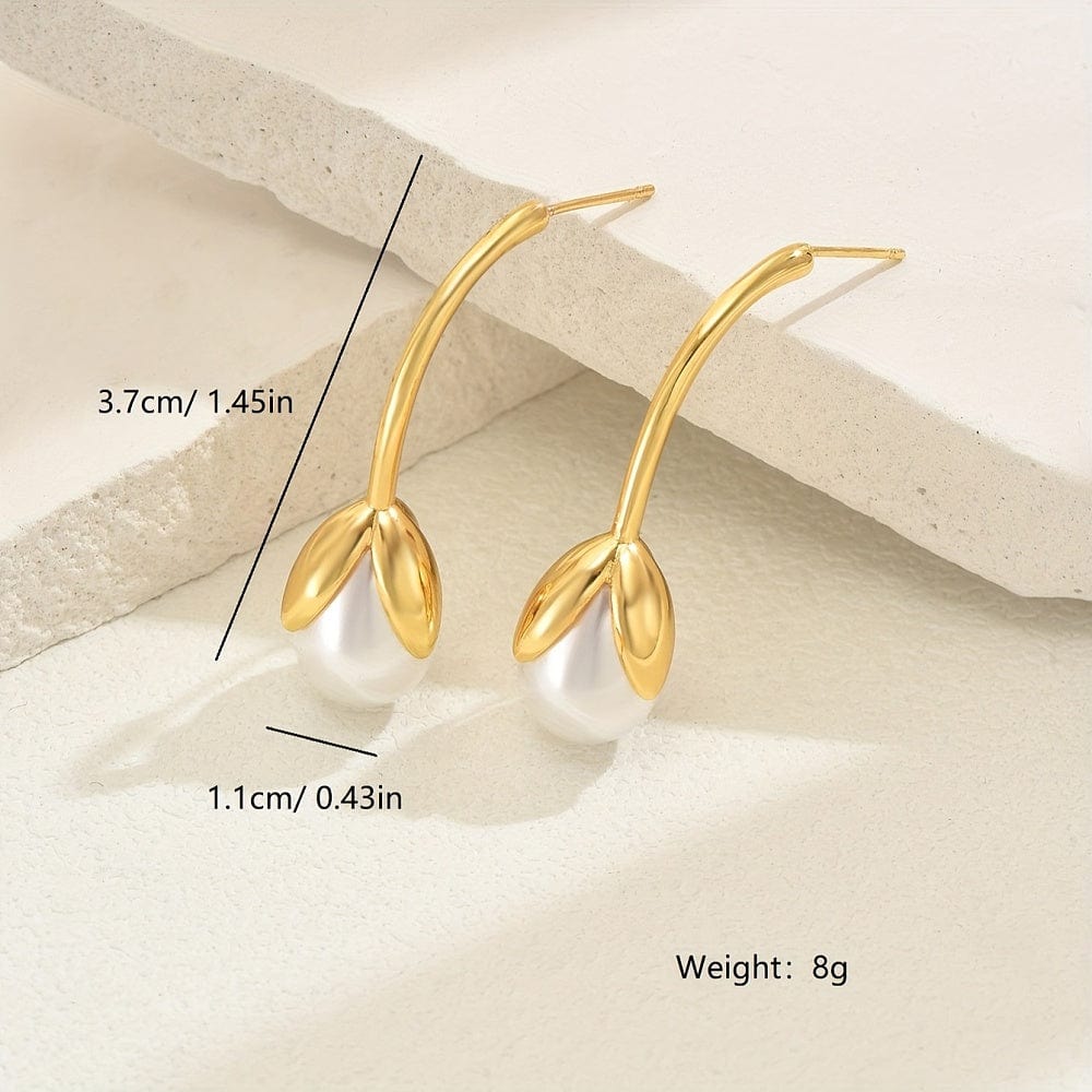 Øreringe Med Perle – 18K forgyldt - Uniq Perler - 116098