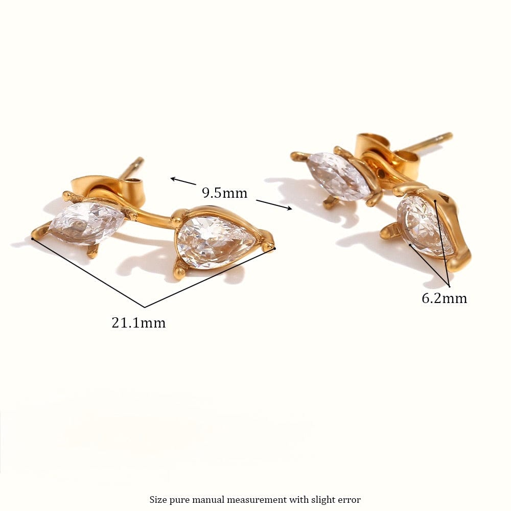 Ørestikker i Forgyldt Stål – Vandfaste Med Behind the Ear Effekt (1 par) - Uniq Perler - 116085