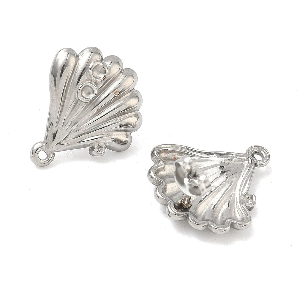 Ørestikker Musling Med Øje –Vandfast Stål (20mm) - Uniq Perler - 117798