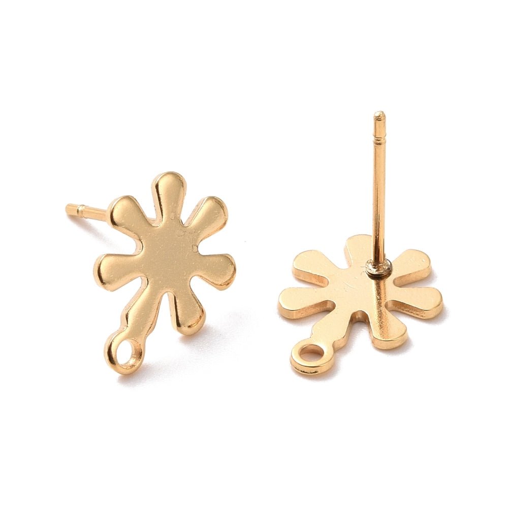 Ørestikker – Snefnug Vandfast, 24K Forgyldt (11x9mm) - Uniq Perler -