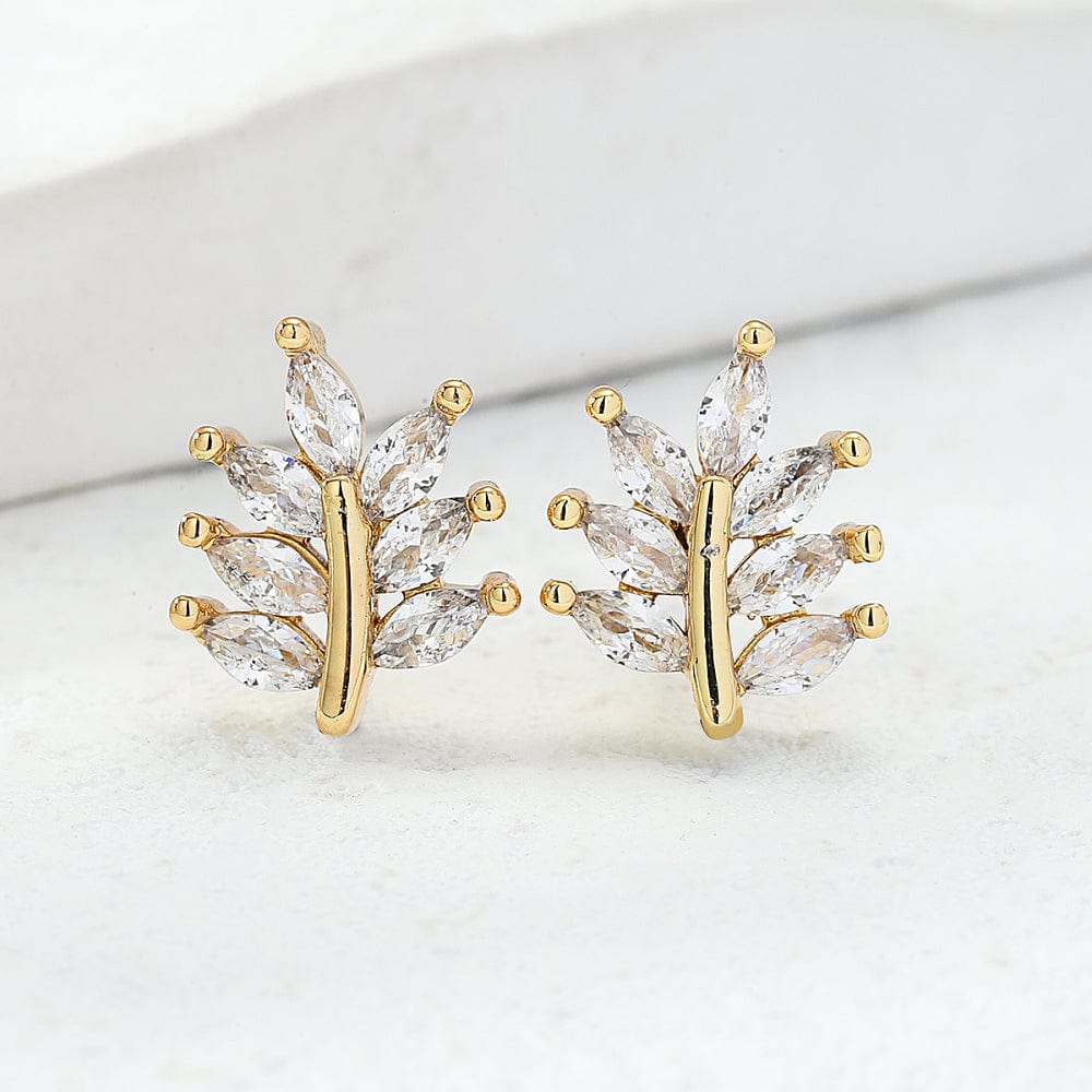 Ørestikkere, Livets Træ med klare zirkonia sten, (12x10 mm) - Uniq Perler - 115133