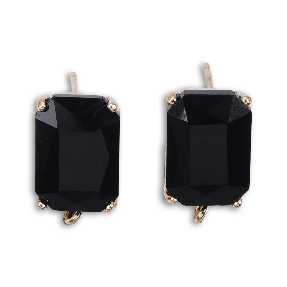 Ørestikkere med farvet Glas – Forgyldt (17x10mm) - Uniq Perler - 116958