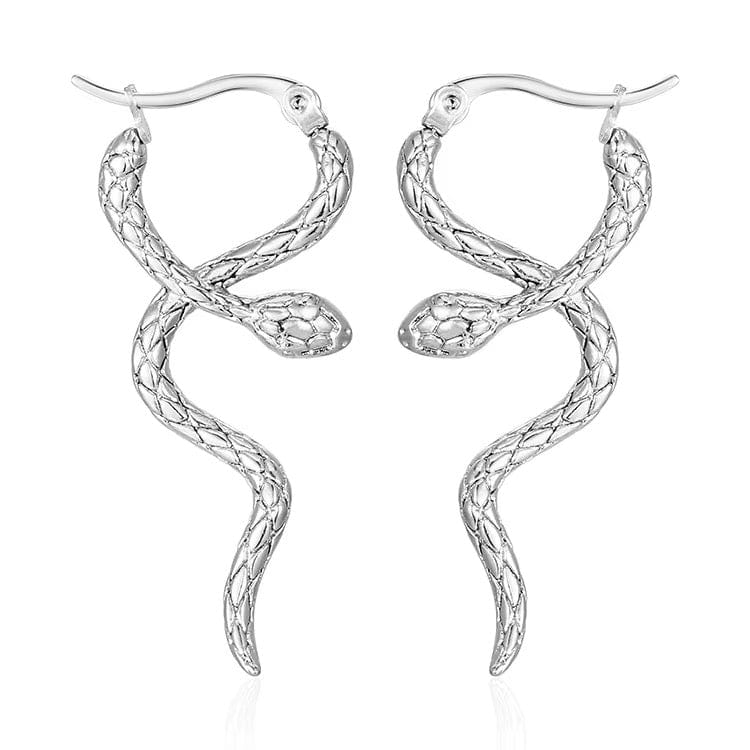 Ørestikkere med Slange Design – Vandfast Stål (Par) - Uniq Perler - 116064