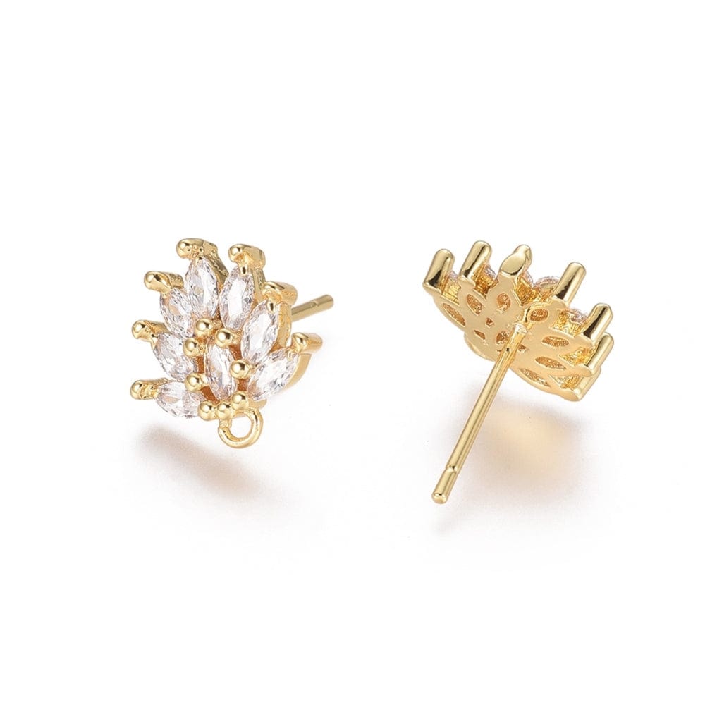 Ørestikkere Med Zirkonia Sten, 18K Forgyldt - Uniq Perler - 111957