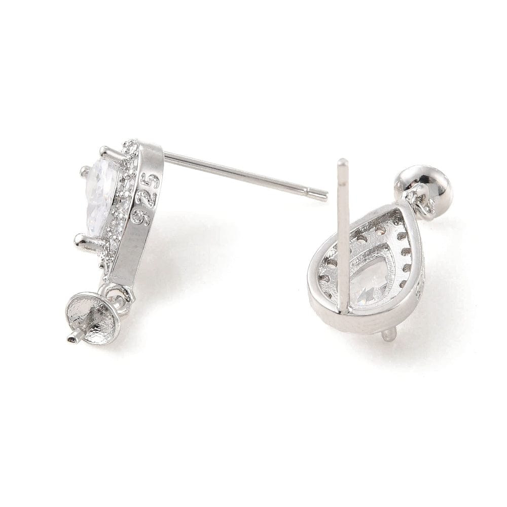 Ørestikkere Med Zirkonia Sten Til Top/Anboret Perle - Uniq Perler - 1111490212