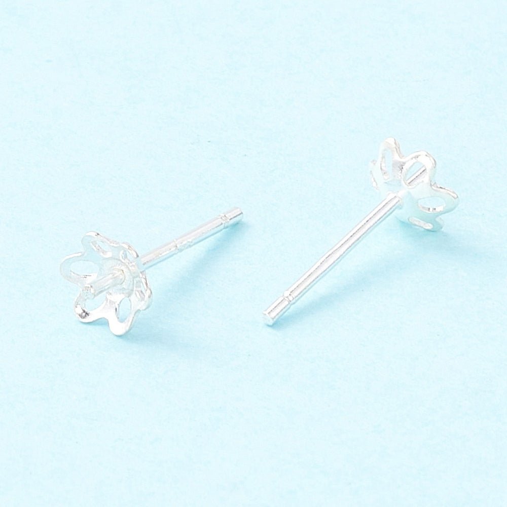 Ørestikkere Til Topboret Perler – Sterling Sølv 925 (4mm) - Uniq Perler - 117820