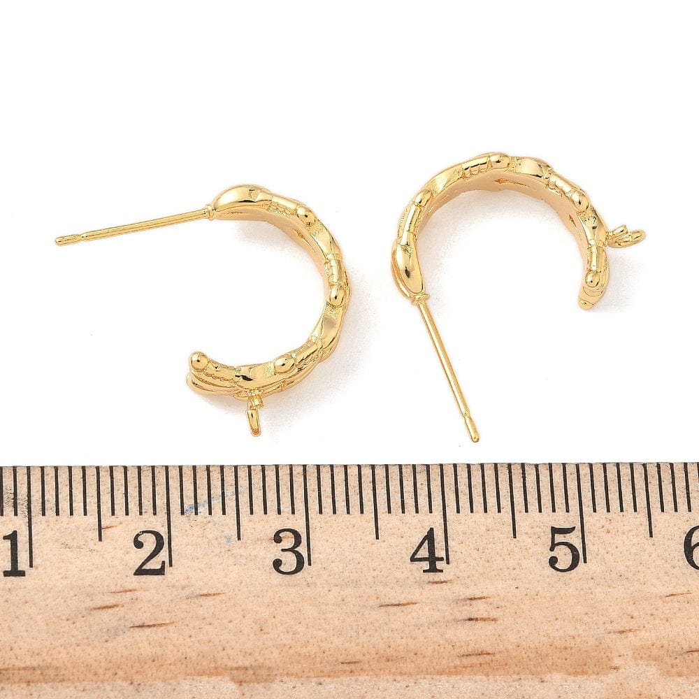 Ørestikkere/Creol– C - Form, Forgyldt Messing (19,5mm) - Uniq Perler - 115684