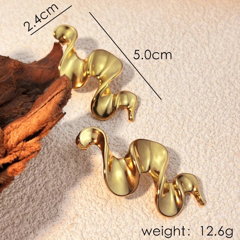 Organisk Design – Vandfast Forgyldt Stål (Par) - Uniq Perler - 56788